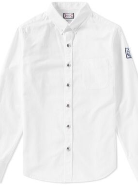 Moncler White Button-Down Oxford Shirt with Chest Pocket